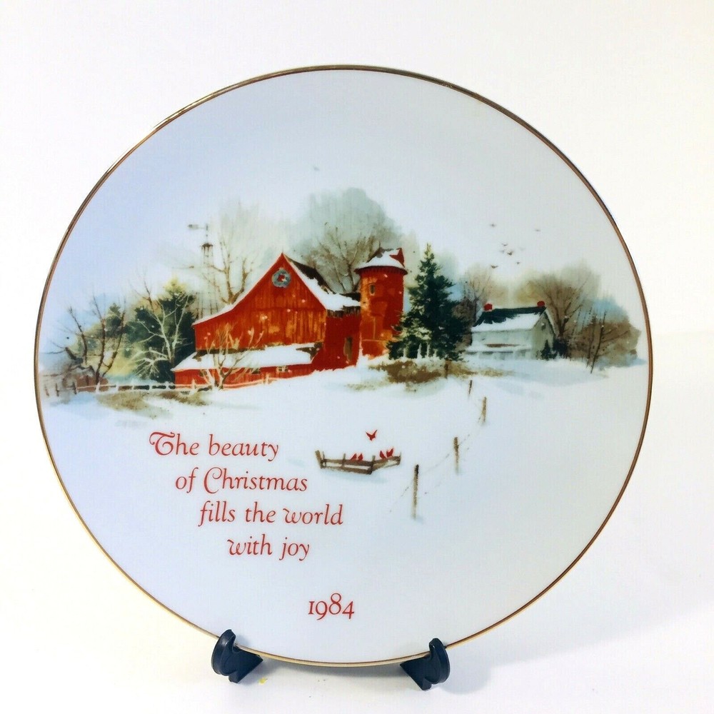 American Greetings Designer Collection Christmas 1984 Keepsake Plate Beauty 8"